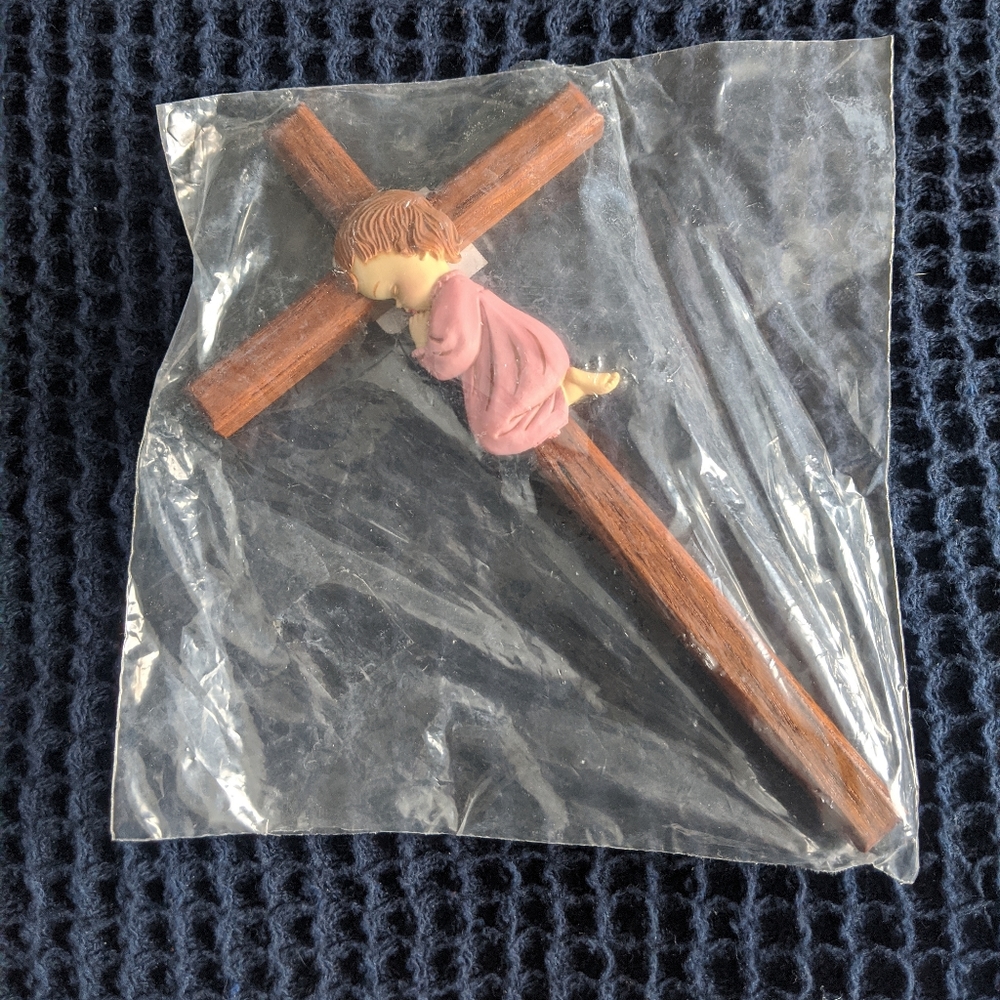 Cross with Praying Girl